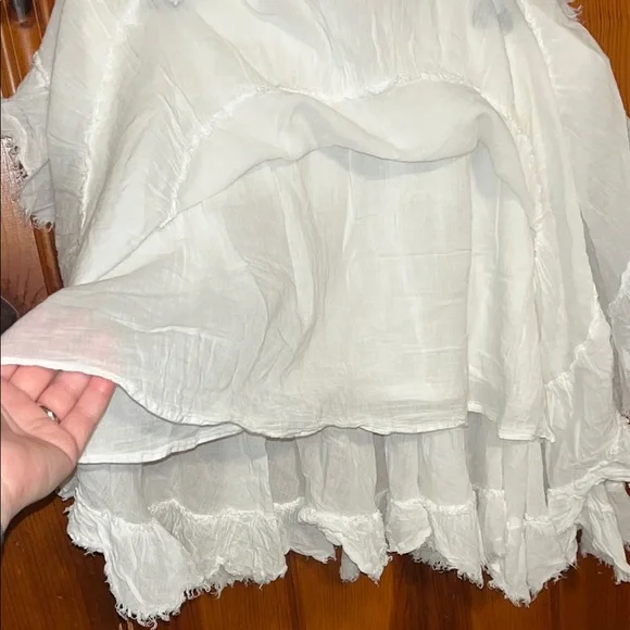White Tiered Mini Skirt for Cocktail Events - Picture 4 of 10